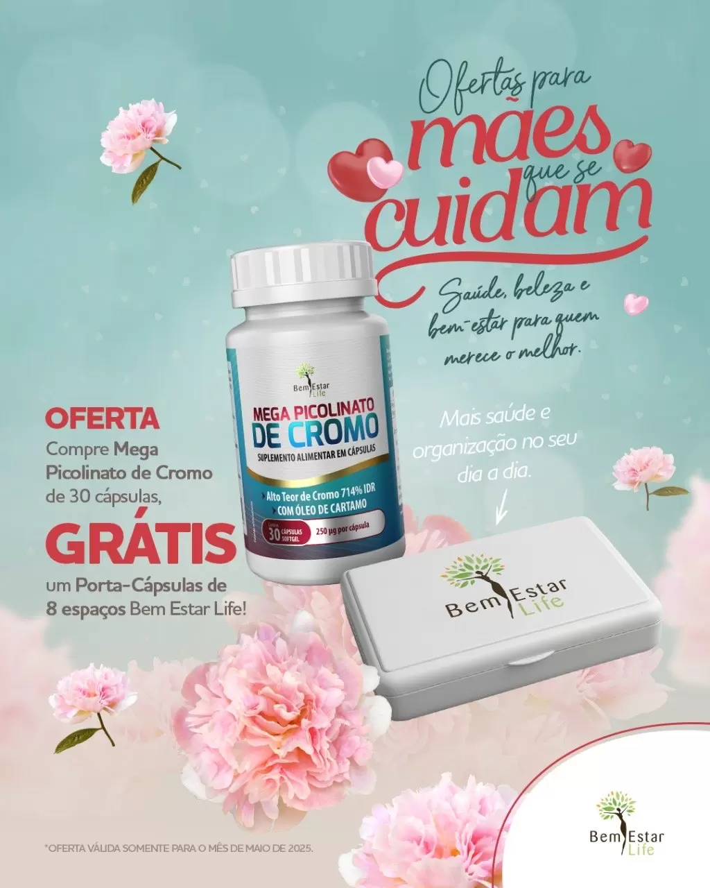 OFERTA PICOLINATO DE CROMO + PORTA CAPSULA DE BRINDE