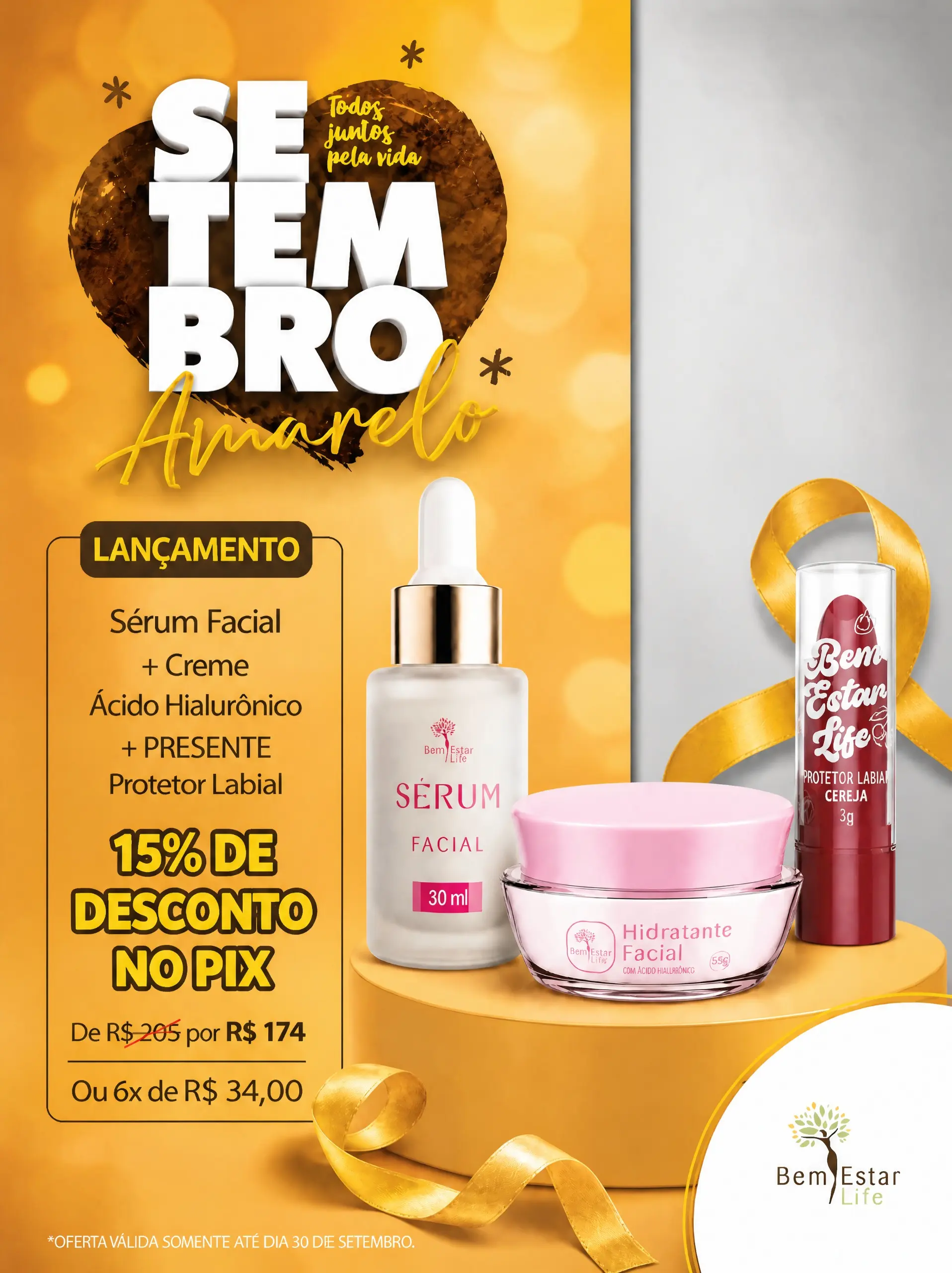 OFERTA - 15% DESCONTO SERUM FACIAL 30ML + CREME FACIAL ACIDO HIALURONICO + PROTETOR LABIAL CEREJA OFERTA - 15% DESCONTO SERUM FACIAL 30ML + CREME FACIAL ACIDO HIALURONICO + PROTETOR LABIAL CEREJA