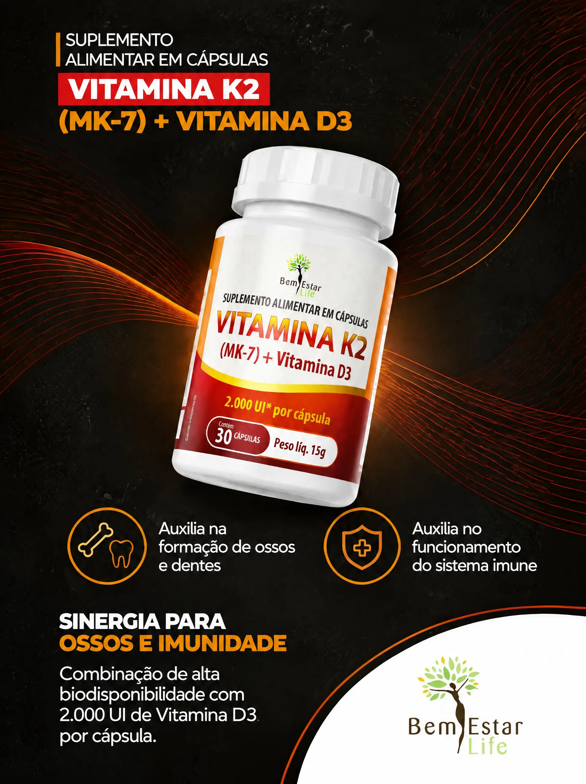 VITAMINA K2 - D3 - 30 CAPSULAS VITAMINA K2 - D3 - 30 CAPSULAS