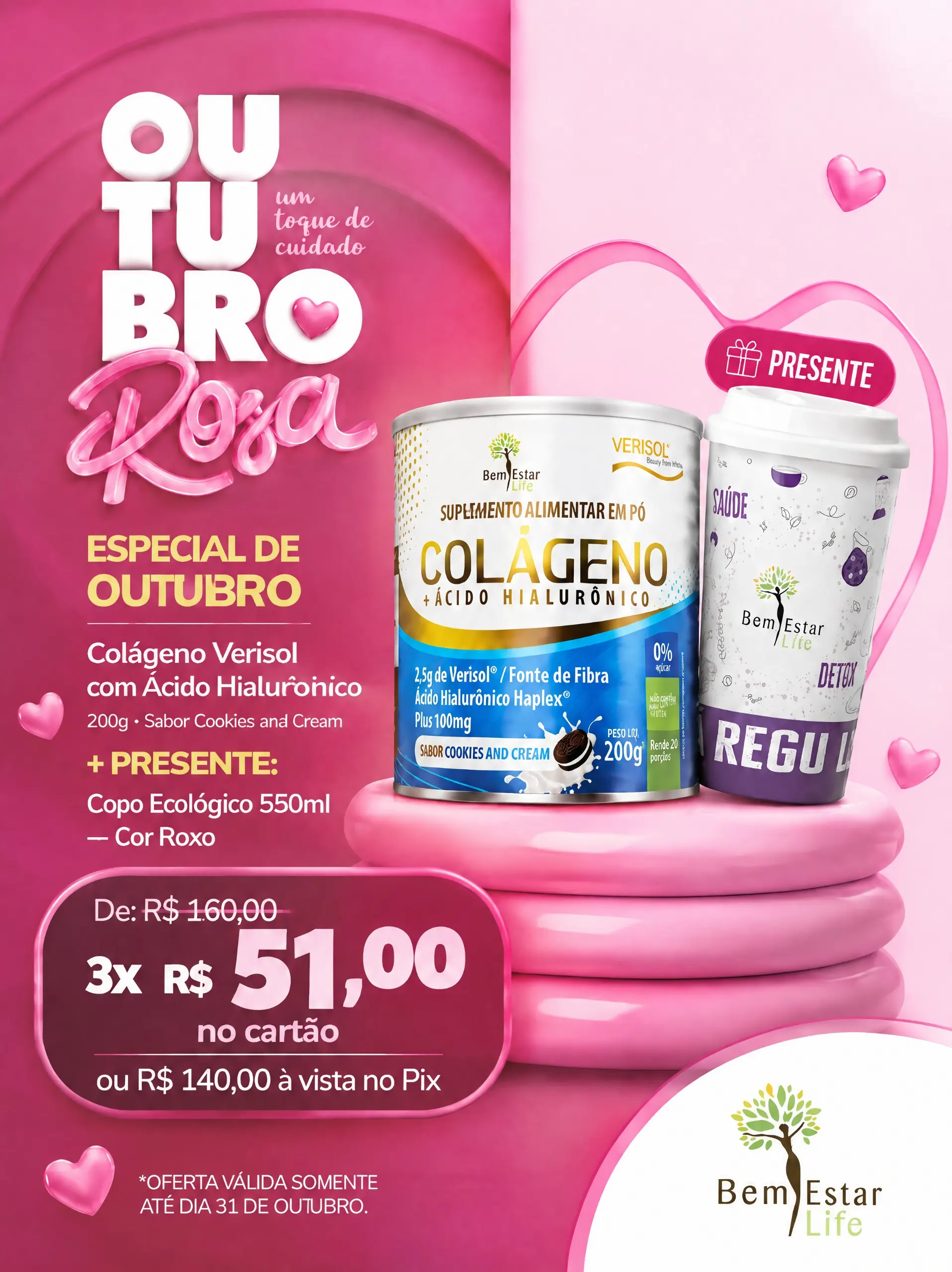 OFERTA COLAGENO EM PO COM VERISOL E ACIDO HIALURONICO SABOR COOKIES AND CREAN + BRINDE COPO ECOLOGICO COR ROXO OFERTA COLAGENO EM PO COM VERISOL E ACIDO HIALURONICO SABOR COOKIES AND CREAN + BRINDE COPO ECOLOGICO COR ROXO
