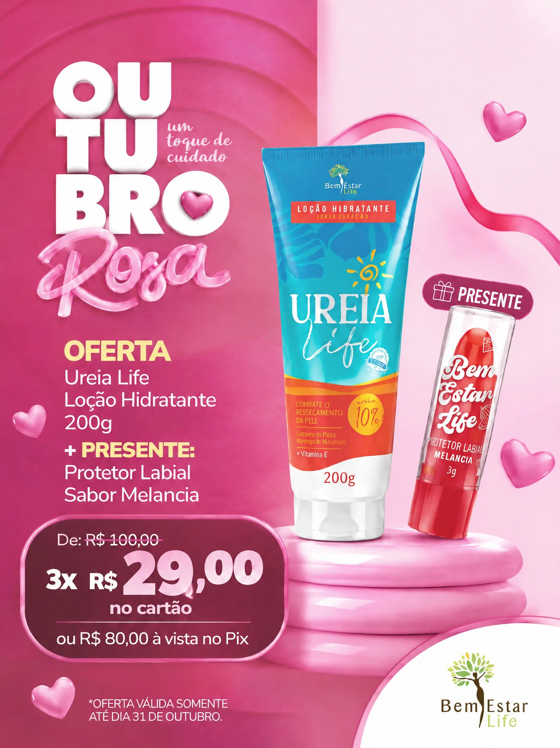 OFERTA UREIA LIFE 10% DE UREIA + BRINDE PROTETOR LABIAL SABOR MELANCIA OFERTA UREIA LIFE 10% DE UREIA + BRINDE PROTETOR LABIAL SABOR MELANCIA