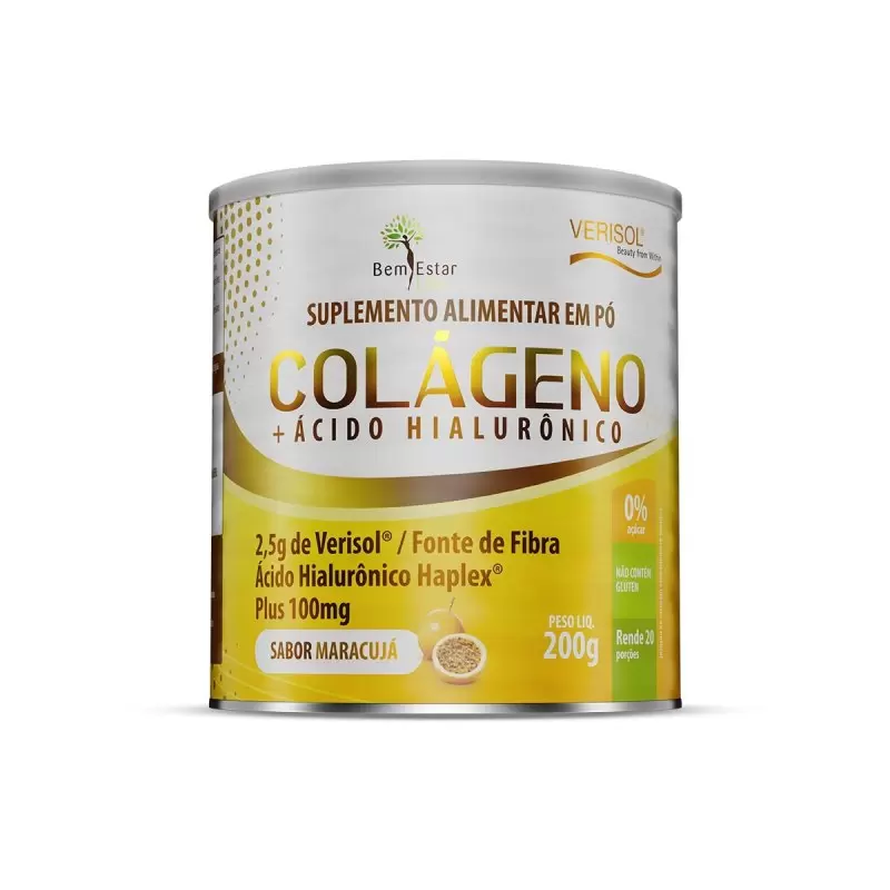 COLAGENO EM PO COM VERISOL E ACIDO HIALURONICO SABOR MARACUJA