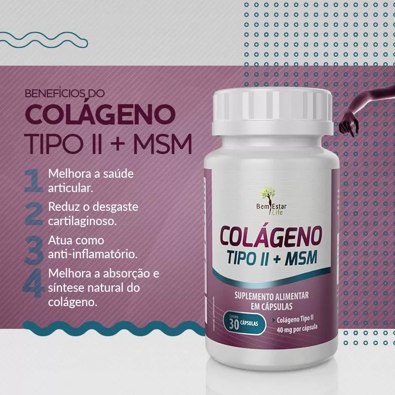 OFERTA COLAGENO TIPO II MSM - 30 CAPS + PORTA CAPSULA DE BRINDE