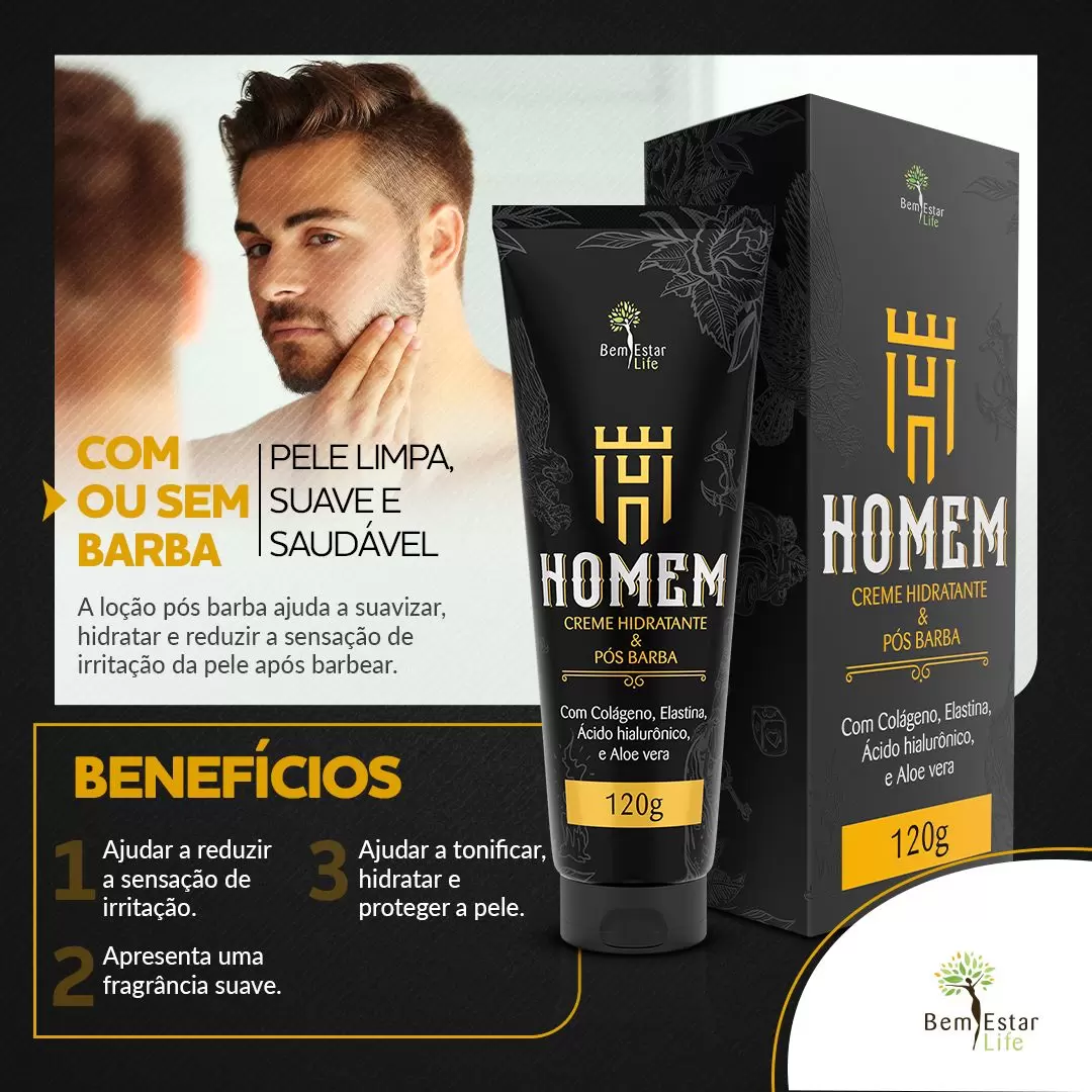 LOÇAO POS BARBA COM ACIDO HIALURONICO